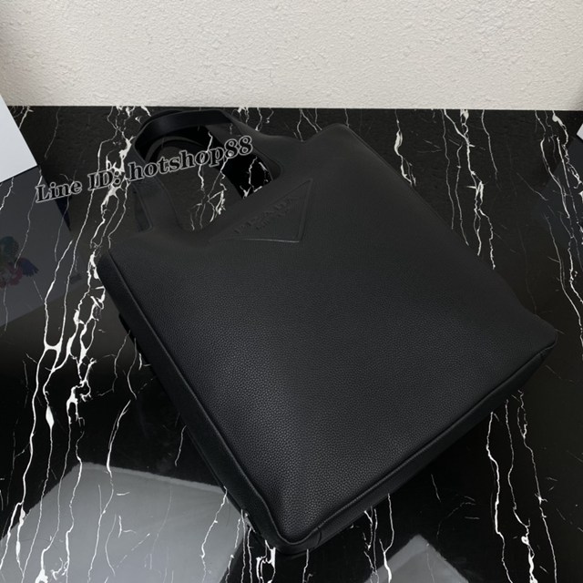 Prada專櫃新款托特包 2VG092 普拉達男士黑色皮革tote手袋手提包 csp1724